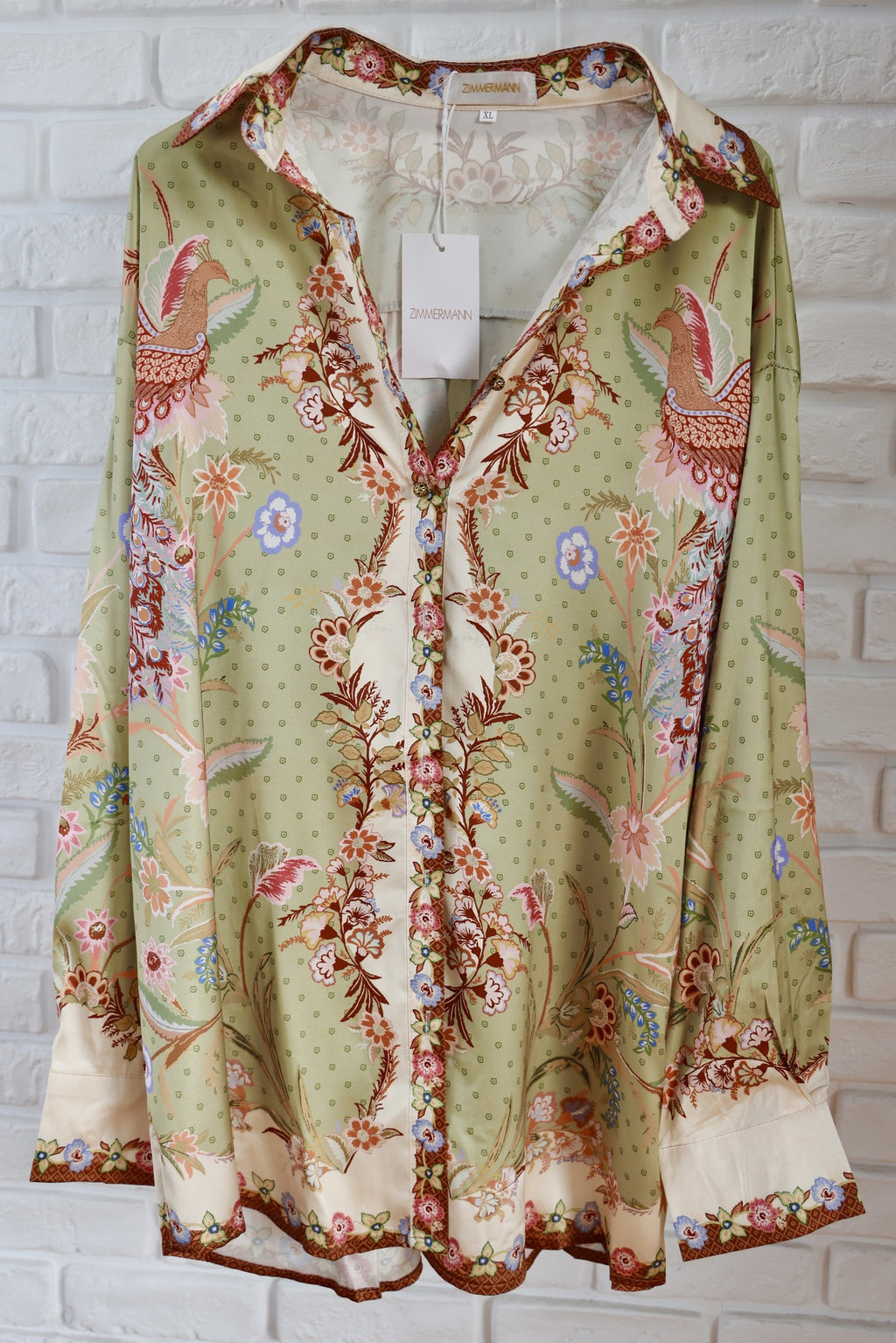 Compleu Cămașă Oversize și Pantaloni cu Print Floral Verde
