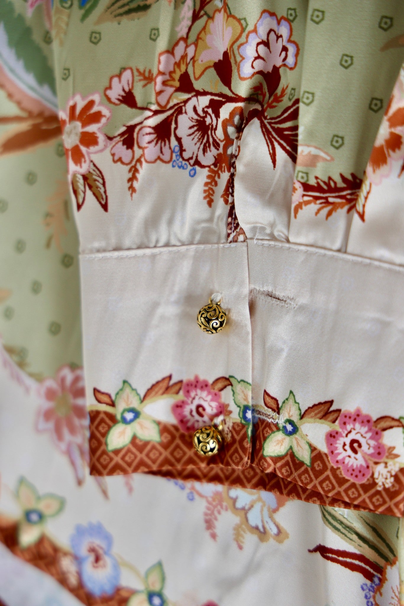 Compleu Cămașă Oversize și Pantaloni cu Print Floral Verde