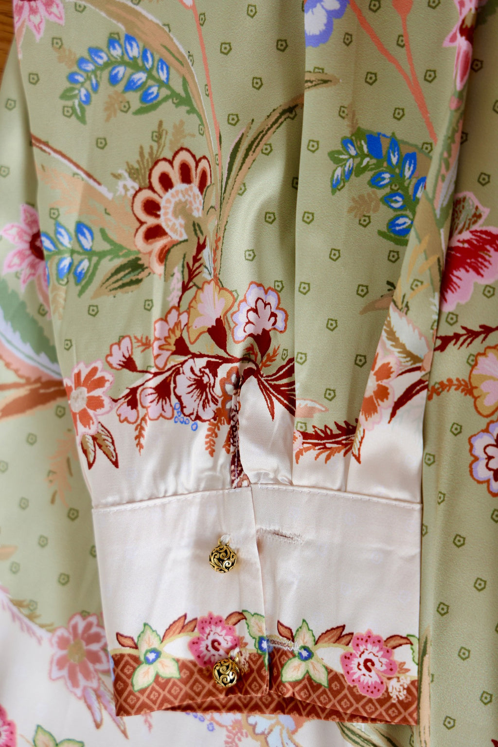 Compleu Cămașă Oversize și Pantaloni cu Print Floral Verde