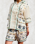 Compleu Cămașă și Pantaloni Scurți cu Print Astral